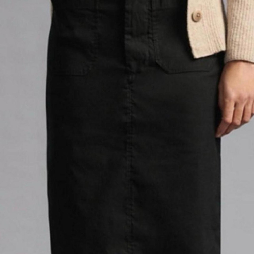 Maeve linen blend coquette pencil skirt, Boho costal sm pockets